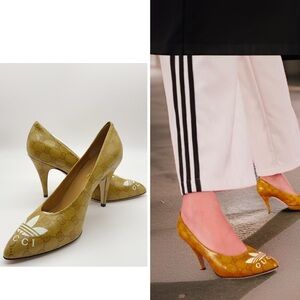 ❌SOLD❌GUCCI x Adidas Women's GG Canvas Pumps Heel Shoes Size 39.5 (US 9.5)
